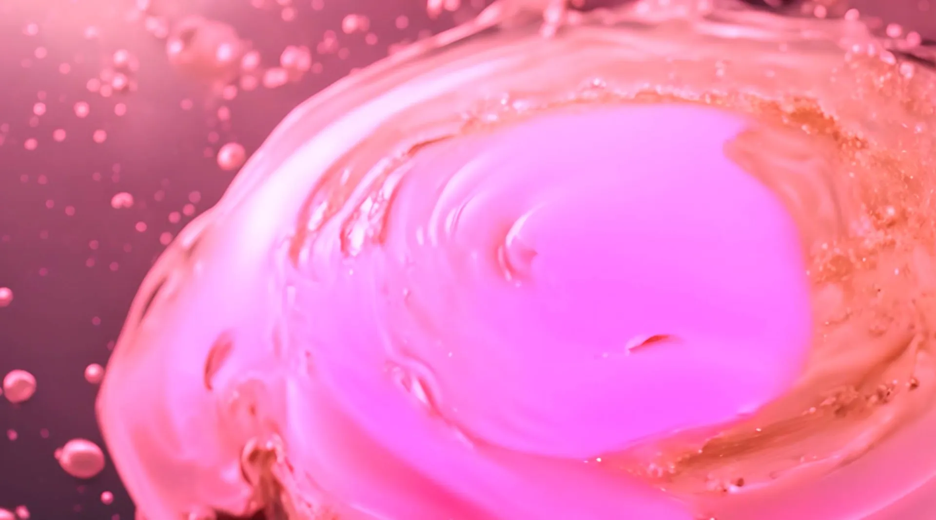 Dynamic Pink Swirls and Golden Drops Stock Video
